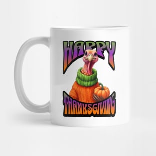 Groovy Psychedelic & Colorful Turkey Thanksgiving Family design Mug